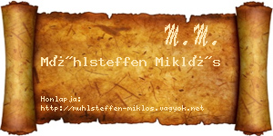 Mühlsteffen Miklós névjegykártya